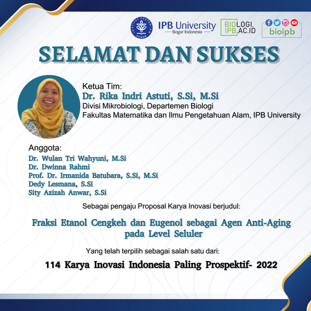 Selamat dan Sukses kepada Dr. Rika Indri Astuti